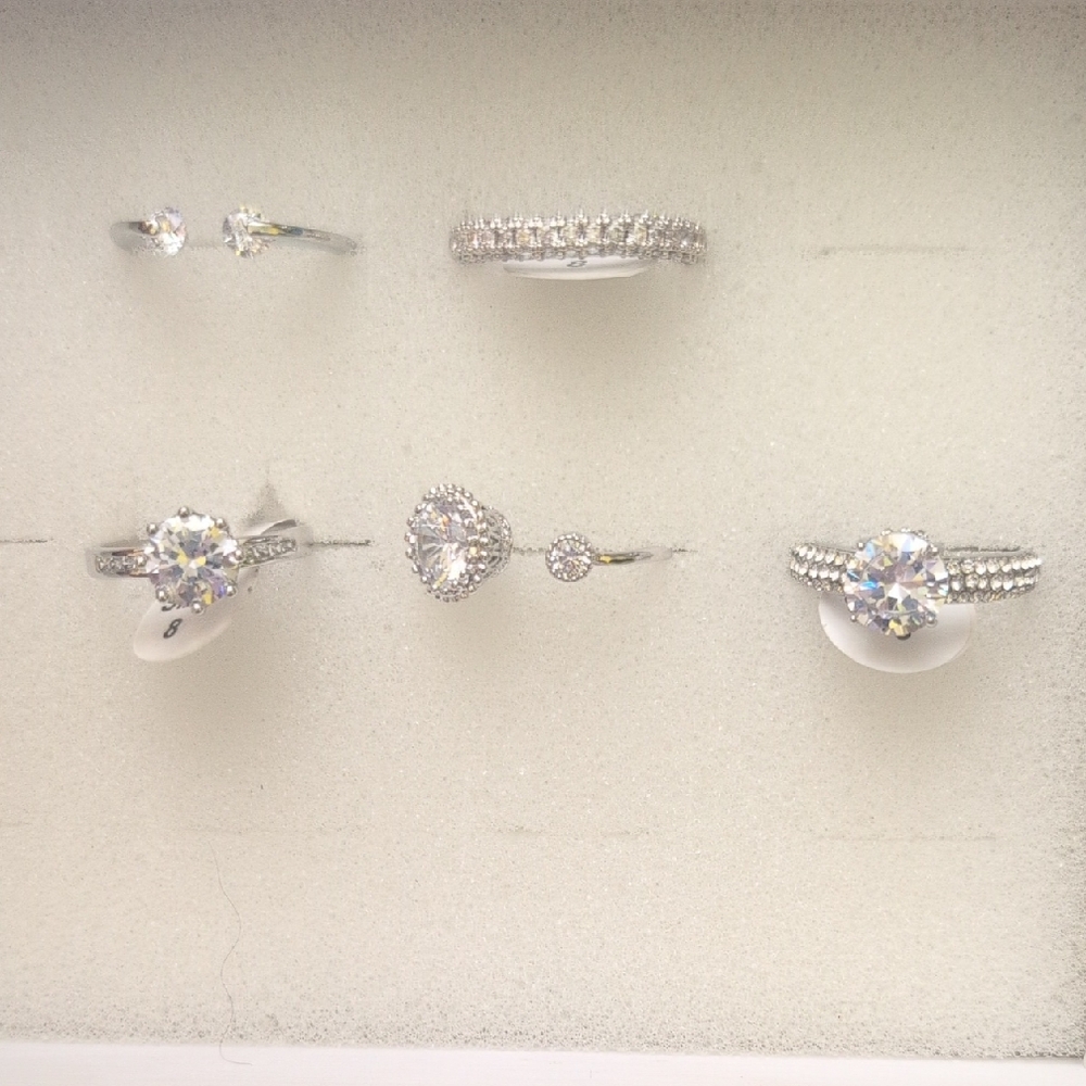 Elegant Silver Women's Ring Set